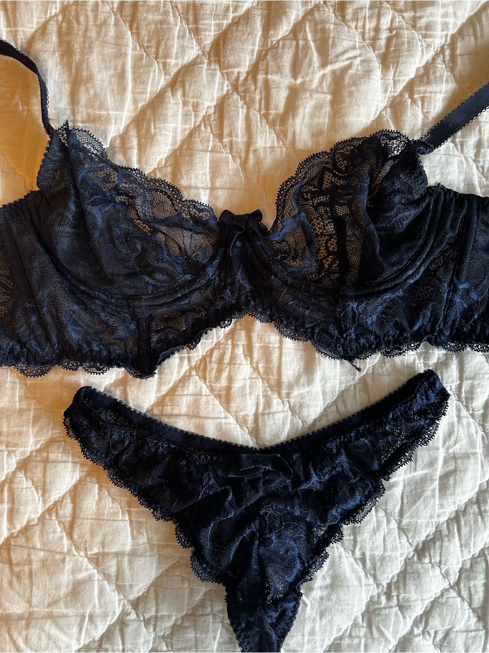 Agent Provocateur Lace Underwire Bra & Bikini Set - Black